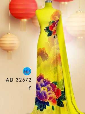 Vải Áo Dài Hoa In 3D AD 32572 22